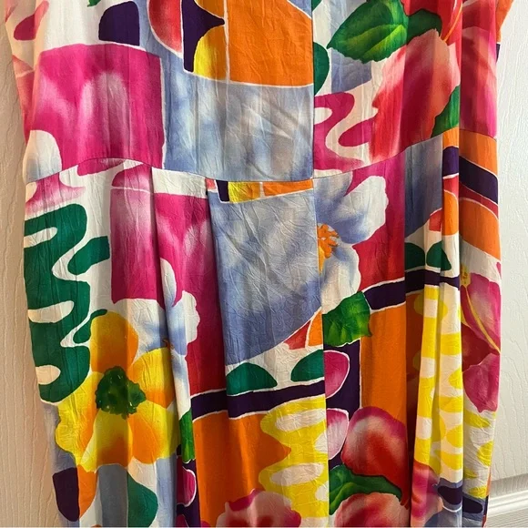 Vintage 90s Jams World Floral Maxi Dress L - Picture 6 of 10